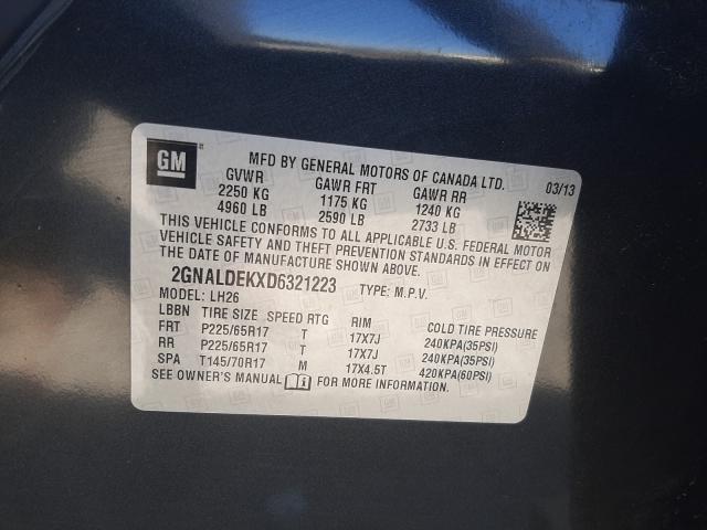 Photo 9 VIN: 2GNALDEKXD6321223 - CHEVROLET EQUINOX LT 