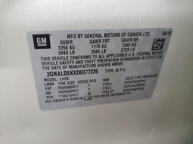 Photo 9 VIN: 2GNALDEKXD6377226 - CHEVROLET EQUINOX LT 