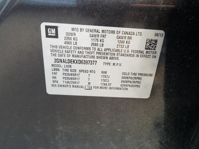 Photo 9 VIN: 2GNALDEKXD6397377 - CHEVROLET EQUINOX LT 