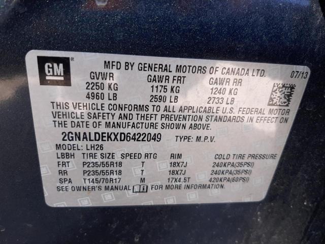 Photo 12 VIN: 2GNALDEKXD6422049 - CHEVROLET EQUINOX LT 