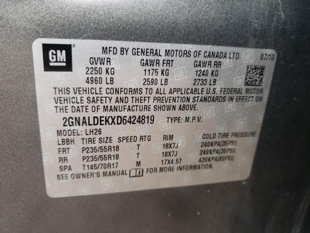 Photo 9 VIN: 2GNALDEKXD6424819 - CHEVROLET EQUINOX LT 