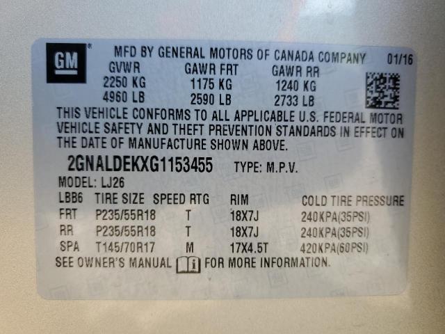 Photo 12 VIN: 2GNALDEKXG1153455 - CHEVROLET EQUINOX 