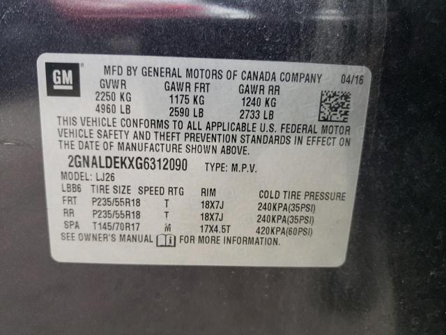 Photo 12 VIN: 2GNALDEKXG6312090 - CHEVROLET EQUINOX LT 