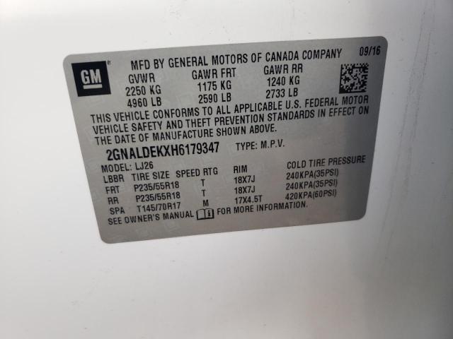 Photo 12 VIN: 2GNALDEKXH6179347 - CHEVROLET EQUINOX PR 