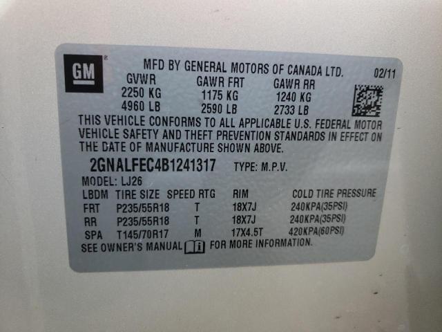 Photo 9 VIN: 2GNALFEC4B1241317 - CHEVROLET EQUINOX LT 