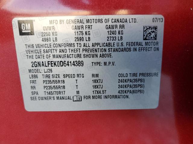 Photo 12 VIN: 2GNALFEK0D6414389 - CHEVROLET EQUINOX 