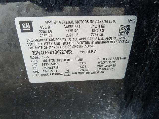 Photo 9 VIN: 2GNALFEK1D6227498 - CHEVROLET EQUINOX LT 