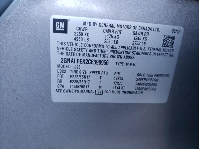 Photo 9 VIN: 2GNALFEK2C6390966 - CHEVROLET EQUINOX LT 