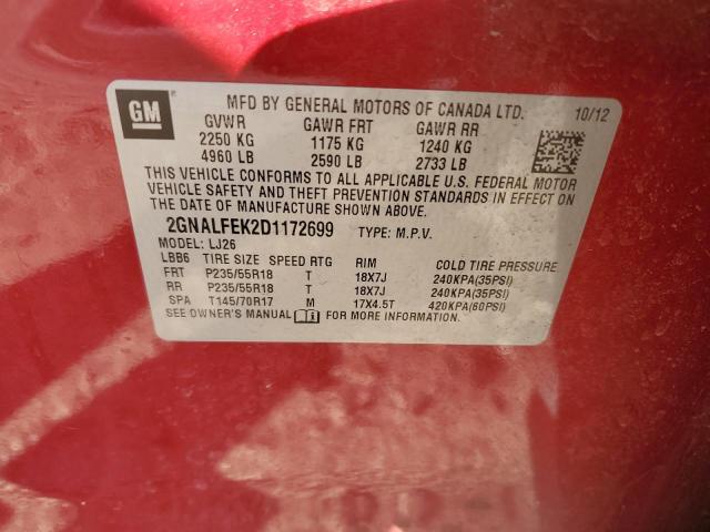 Photo 11 VIN: 2GNALFEK2D1172699 - CHEVROLET EQUINOX 