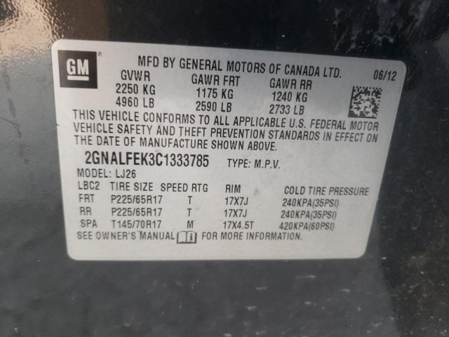 Photo 9 VIN: 2GNALFEK3C1333785 - CHEVROLET EQUINOX LT 