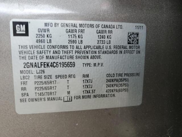 Photo 12 VIN: 2GNALFEK4C6195659 - CHEVROLET EQUINOX LT 