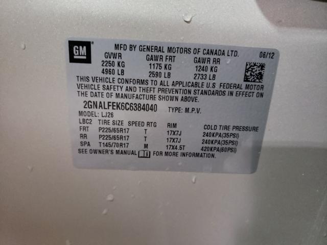 Photo 9 VIN: 2GNALFEK6C6384040 - CHEVROLET EQUINOX LT 