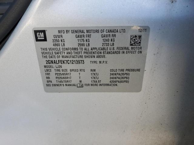 Photo 9 VIN: 2GNALFEK7C1213973 - CHEVROLET EQUINOX LT 