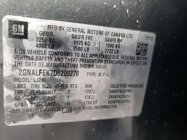 Photo 9 VIN: 2GNALFEK7D6209278 - CHEVROLET EQUINOX LT 