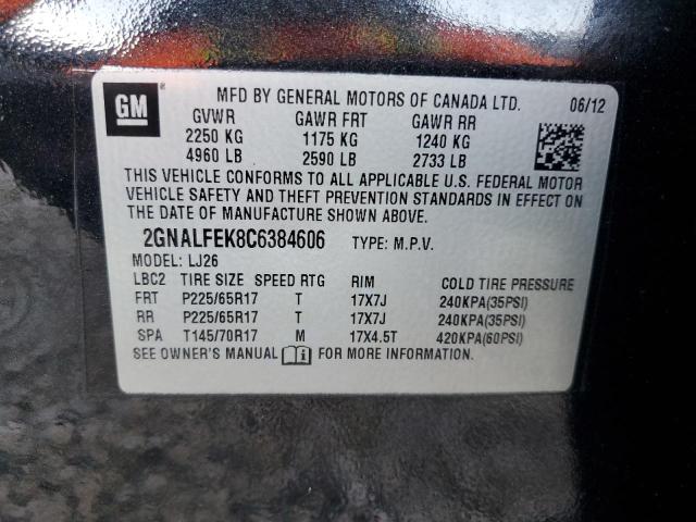 Photo 11 VIN: 2GNALFEK8C6384606 - CHEVROLET EQUINOX LT 