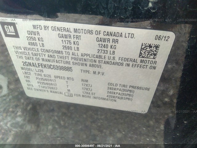 Photo 8 VIN: 2GNALFEK9C6398885 - CHEVROLET EQUINOX 