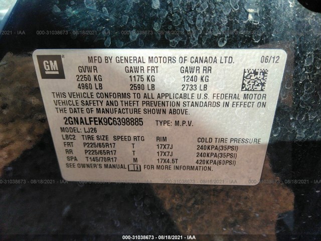 Photo 8 VIN: 2GNALFEK9C6398885 - CHEVROLET EQUINOX 