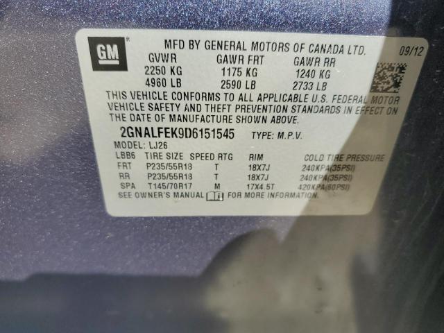 Photo 9 VIN: 2GNALFEK9D6151545 - CHEVROLET EQUINOX LT 