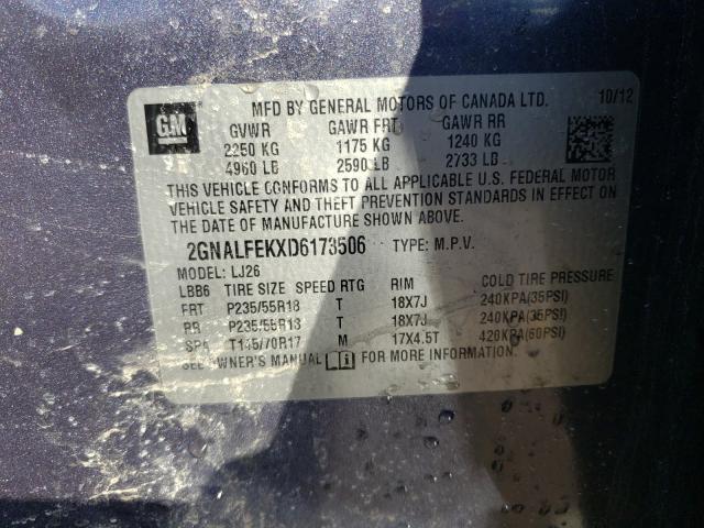 Photo 9 VIN: 2GNALFEKXD6173506 - CHEVROLET EQUINOX LT 