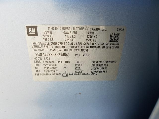 Photo 9 VIN: 2GNALLEK6F6314640 - CHEVROLET EQUINOX L 