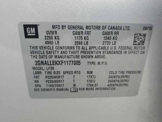 Photo 12 VIN: 2GNALLEKXF1177005 - CHEVROLET EQUINOX 