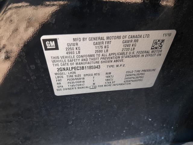 Photo 9 VIN: 2GNALPEC3B1185943 - CHEVROLET EQUINOX LT 