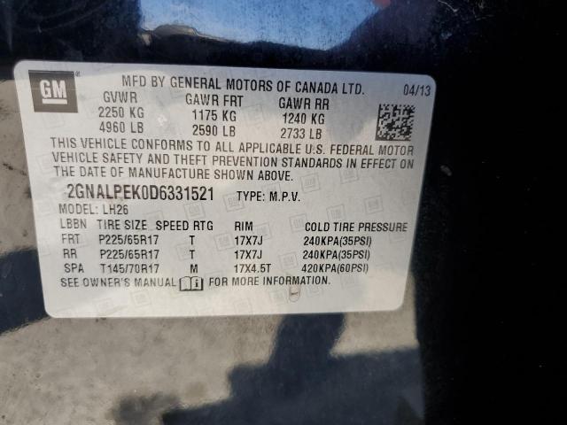 Photo 13 VIN: 2GNALPEK0D6331521 - CHEVROLET EQUINOX LT 