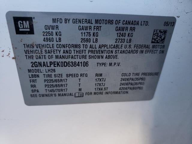 Photo 9 VIN: 2GNALPEK0D6384106 - CHEVROLET EQUINOX LT 