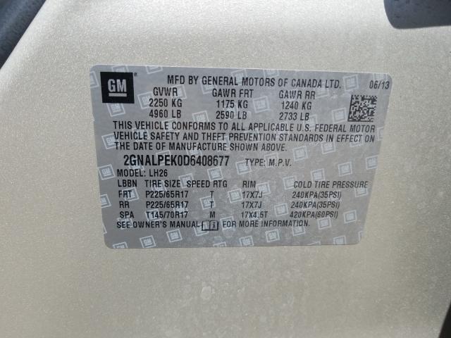 Photo 9 VIN: 2GNALPEK0D6408677 - CHEVROLET EQUINOX LT 