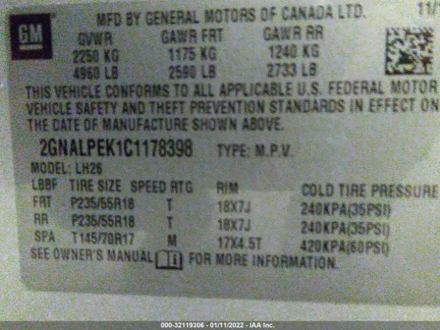 Photo 8 VIN: 2GNALPEK1C1178398 - CHEVROLET EQUINOX 