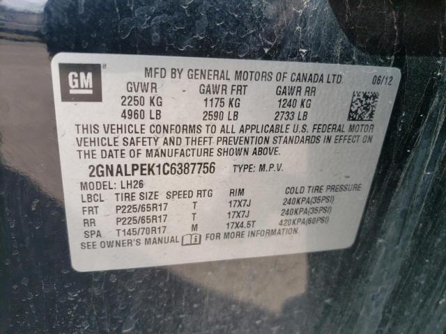 Photo 12 VIN: 2GNALPEK1C6387756 - CHEVROLET EQUINOX LT 