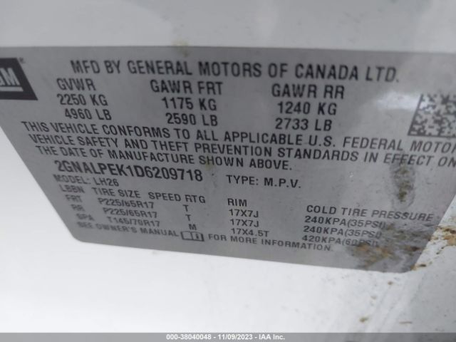 Photo 8 VIN: 2GNALPEK1D6209718 - CHEVROLET EQUINOX 