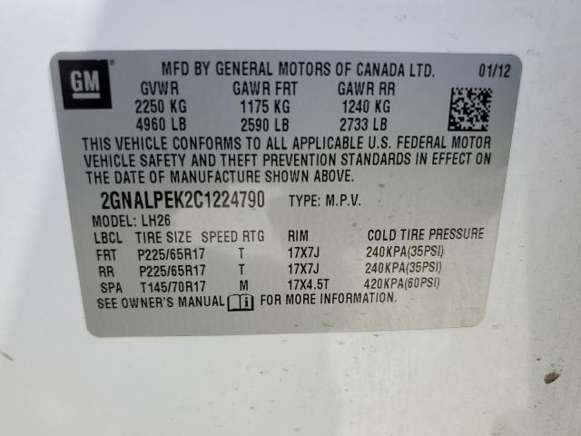 Photo 11 VIN: 2GNALPEK2C1224790 - CHEVROLET EQUINOX 