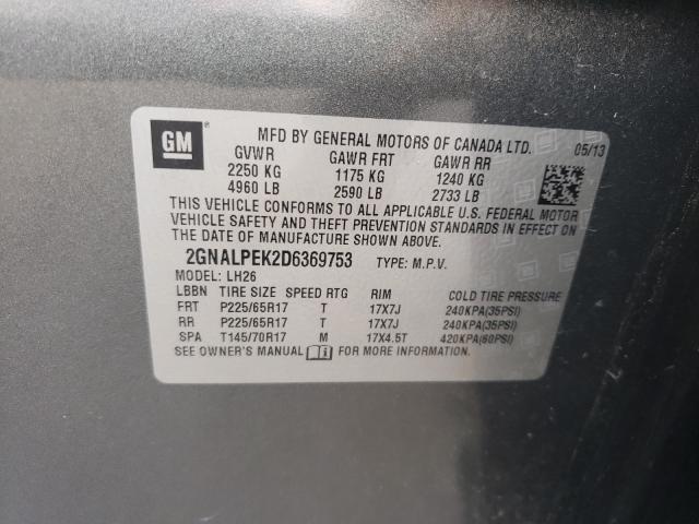 Photo 9 VIN: 2GNALPEK2D6369753 - CHEVROLET EQUINOX LT 