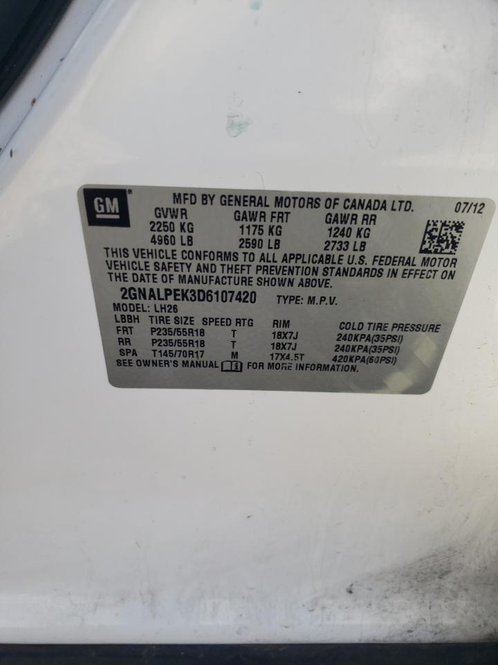 Photo 12 VIN: 2GNALPEK3D6107420 - CHEVROLET EQUINOX 