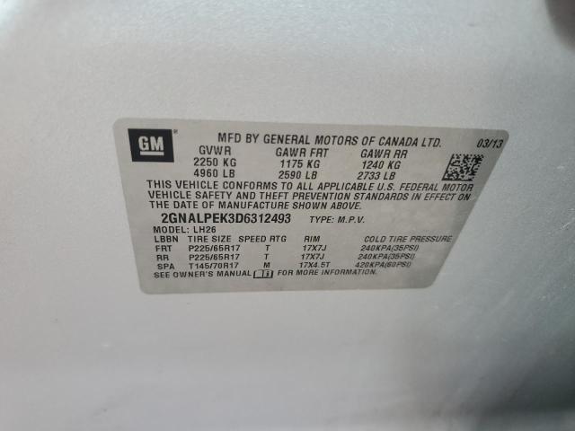 Photo 11 VIN: 2GNALPEK3D6312493 - CHEVROLET EQUINOX LT 