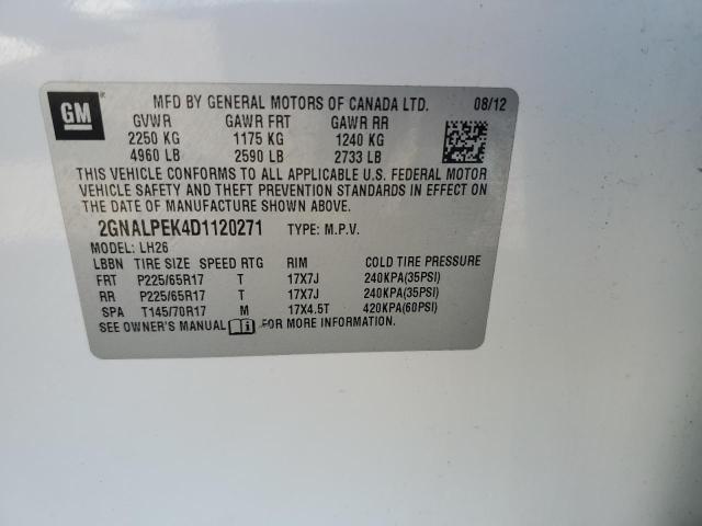 Photo 11 VIN: 2GNALPEK4D1120271 - CHEVROLET EQUINOX LT 