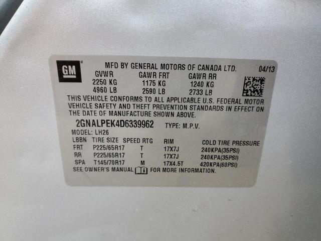 Photo 13 VIN: 2GNALPEK4D6339962 - CHEVROLET EQUINOX LT 