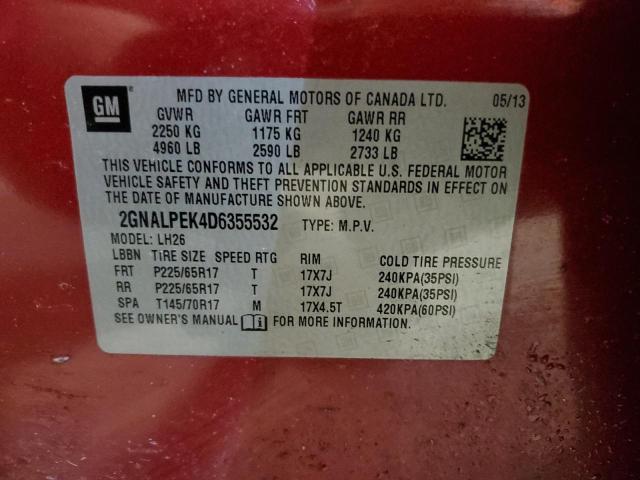 Photo 12 VIN: 2GNALPEK4D6355532 - CHEVROLET EQUINOX 