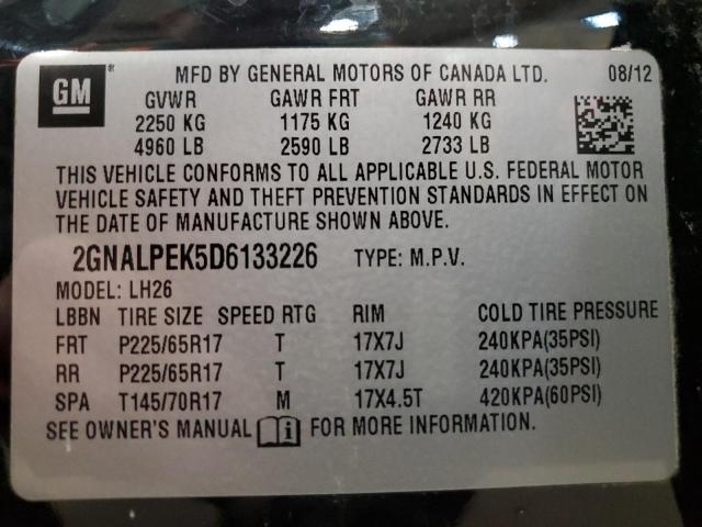 Photo 12 VIN: 2GNALPEK5D6133226 - CHEVROLET EQUINOX LT 