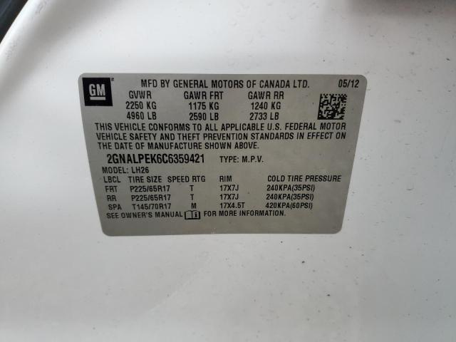 Photo 12 VIN: 2GNALPEK6C6359421 - CHEVROLET EQUINOX LT 