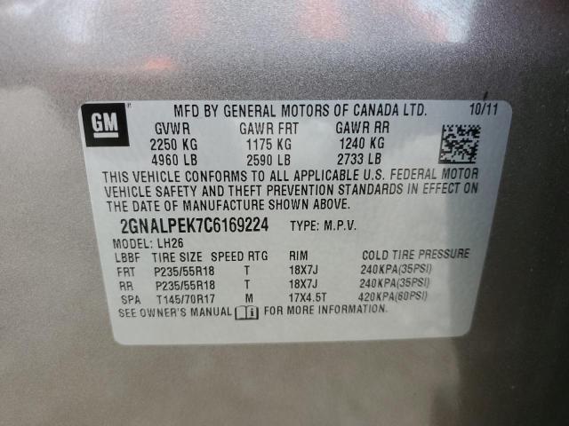 Photo 9 VIN: 2GNALPEK7C6169224 - CHEVROLET EQUINOX LT 