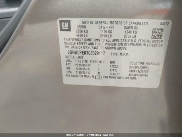 Photo 8 VIN: 2GNALPEK7C6329117 - CHEVROLET EQUINOX 