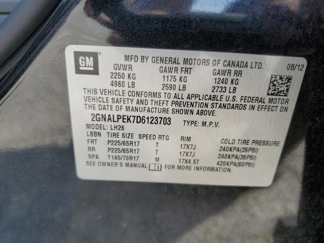 Photo 12 VIN: 2GNALPEK7D6123703 - CHEVROLET EQUINOX LT 