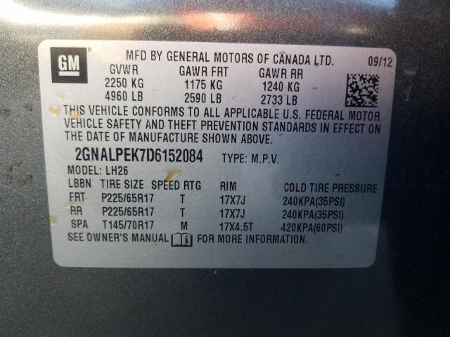 Photo 9 VIN: 2GNALPEK7D6152084 - CHEVROLET EQUINOX LT 