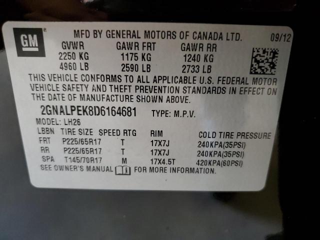 Photo 9 VIN: 2GNALPEK8D6164681 - CHEVROLET EQUINOX LT 