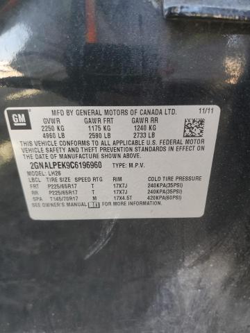 Photo 12 VIN: 2GNALPEK9C6196960 - CHEVROLET EQUINOX LT 