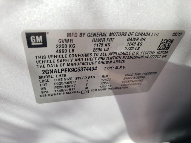 Photo 12 VIN: 2GNALPEK9C6374494 - CHEVROLET EQUINOX 