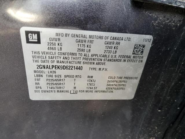 Photo 12 VIN: 2GNALPEK9D6221440 - CHEVROLET EQUINOX LT 