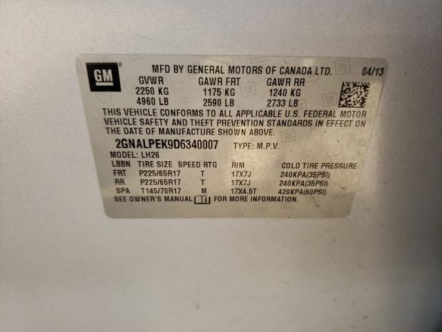 Photo 9 VIN: 2GNALPEK9D6340007 - CHEVROLET EQUINOX 